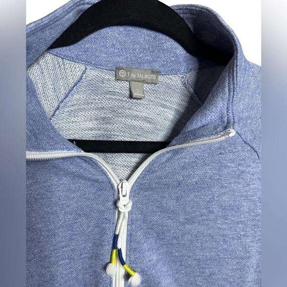 T by Talbots Heathered Blue Slub Terry Jacket Size: L - Picture 5 of 6